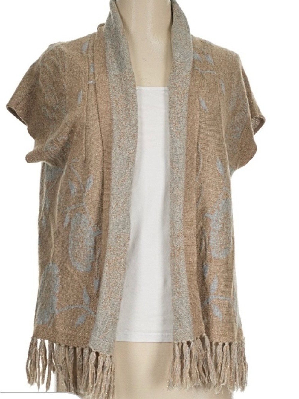 Angel Of The North Multitone Knit Top - Brown, Cream & Gold